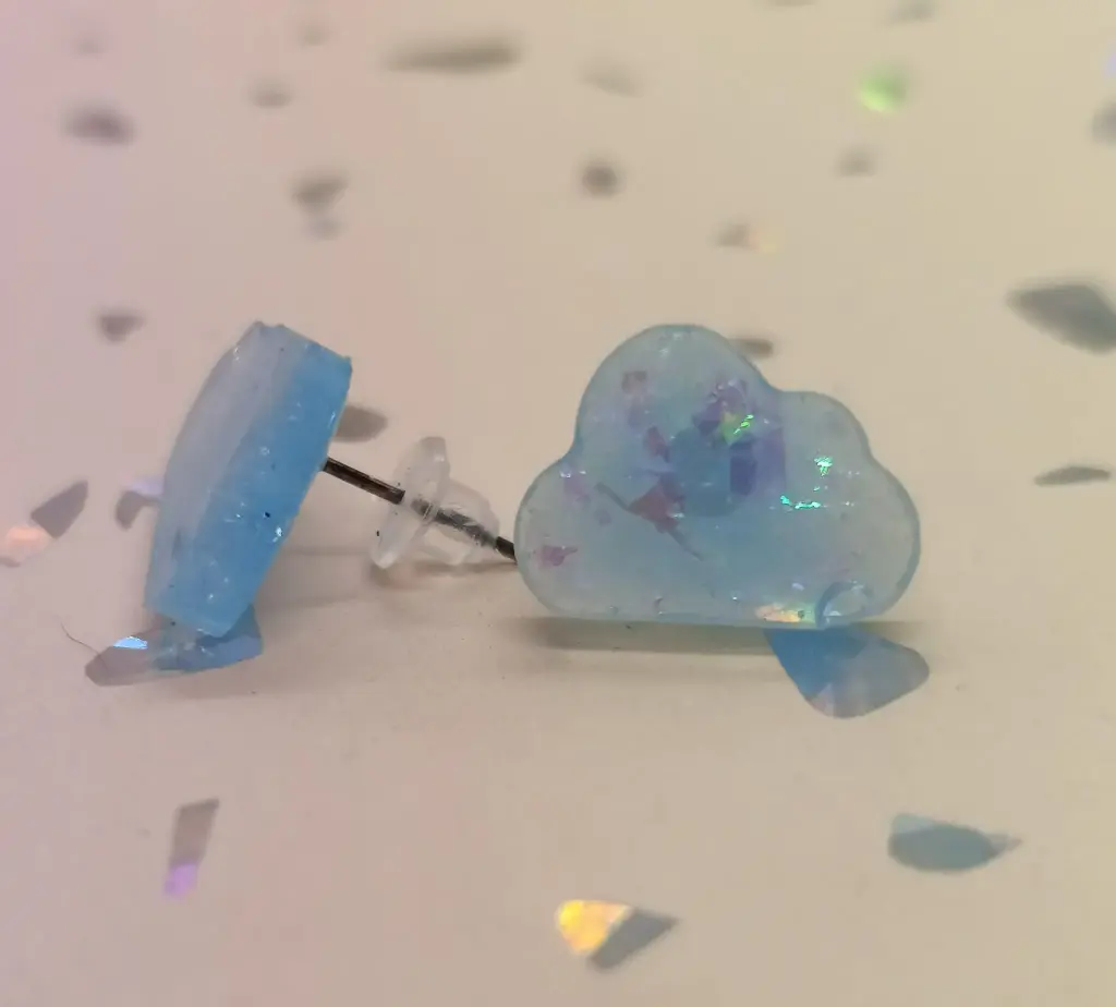 Zuckersüße Wolken Ohrringe (Blau)